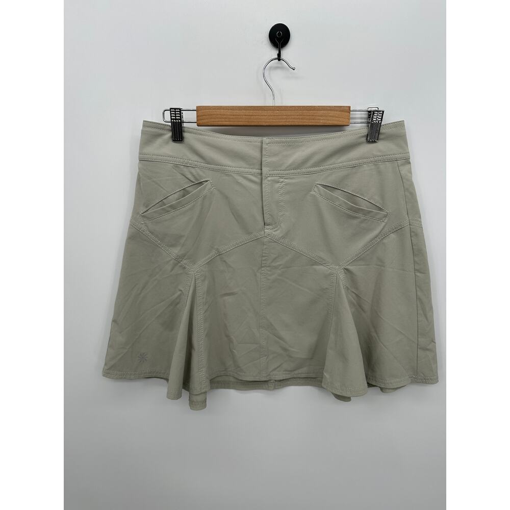 Athleta Women Tan All Terrain Mini Skirt Size 8 Academia Pickleball Golf Preppy